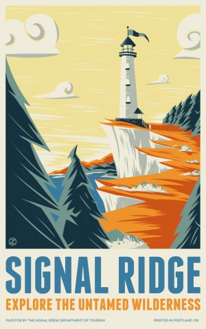 Vintage travel poster for Signal Ridge